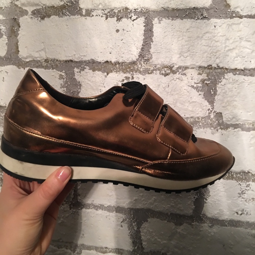 Zara gold sneakers size 9